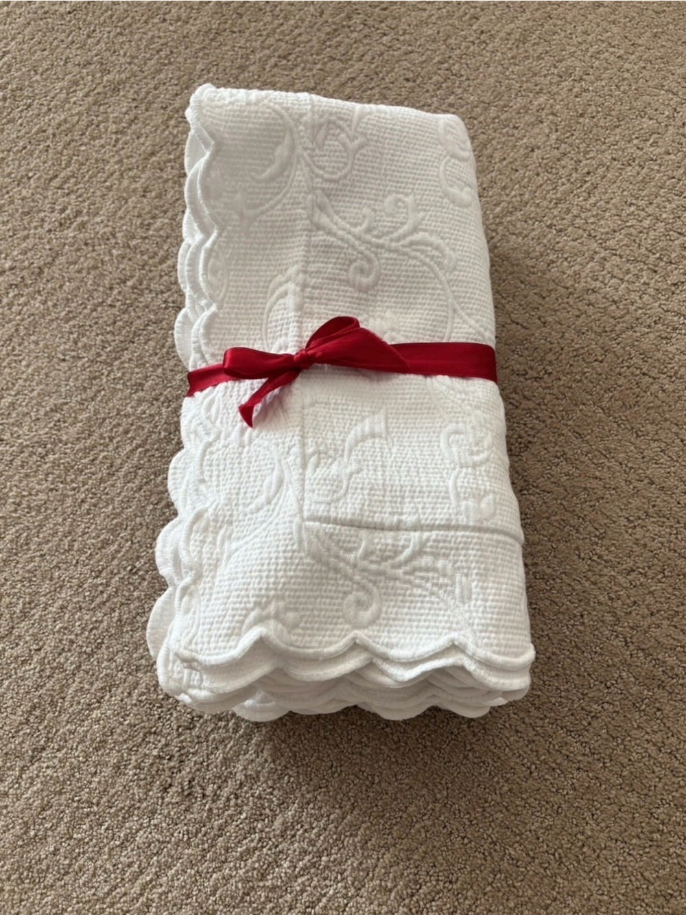 Peacock alley matelasse scalloped large shams 24”